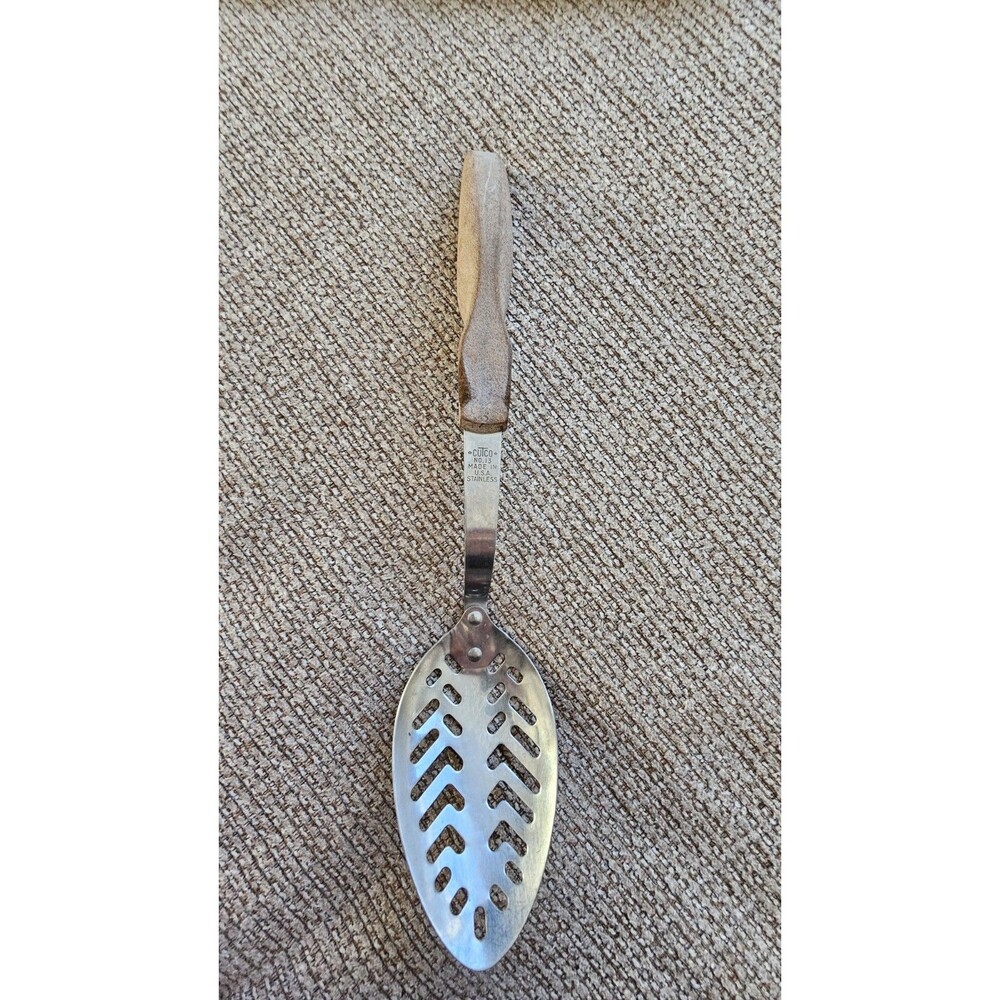 Cutco No 13 Slotted Spoon 12" Classic Wood Handle Made In USA